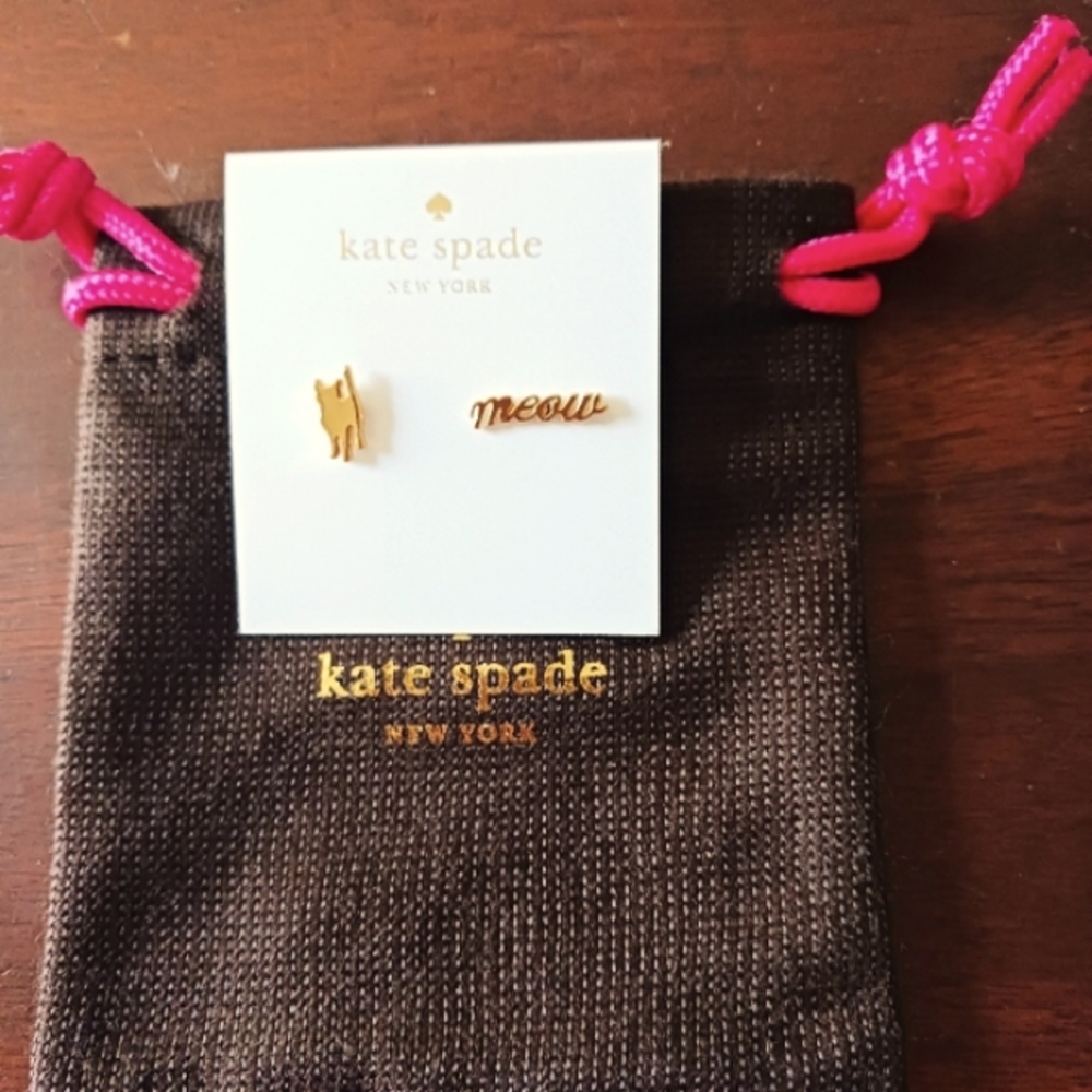New Kate spade cat/meow earrings